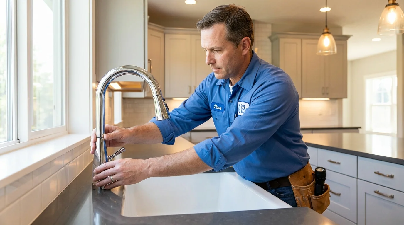 Kitchen faucet installation by Johns Plumbing LLC in Oakdale