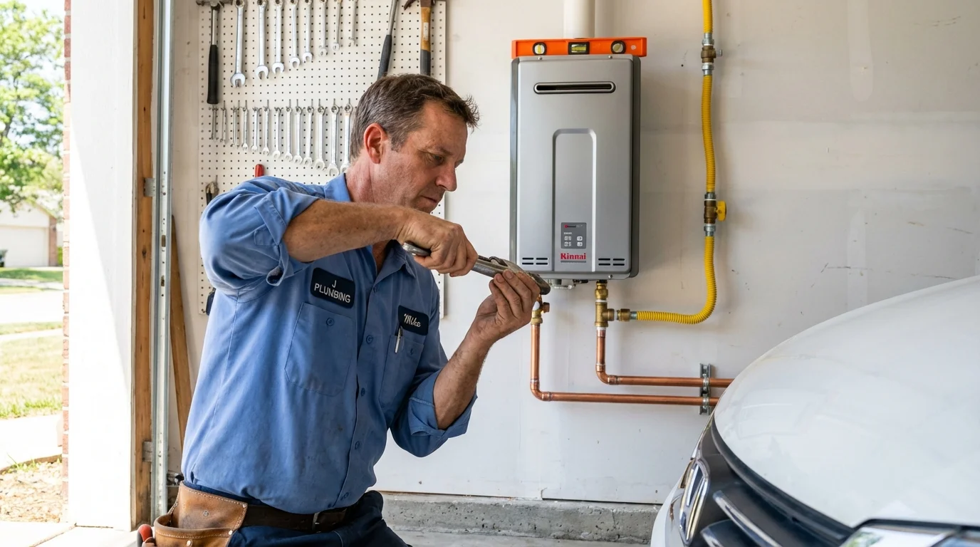 Tankless water heater installation by a Johns Plumbing LLC plumber in Oakdale